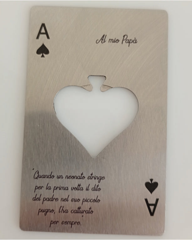 Stappabottiglie a Forma di Carta da Gioco – Personalizzato con Dedica